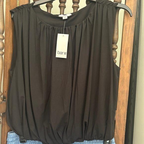 Bubble Top Black Women's Medium New With Tags Sexy Bubble Pleated Top - Picture 2 of 10